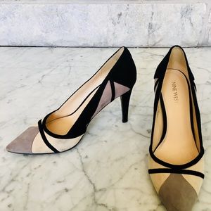 Classy black, cream, and gray heels!